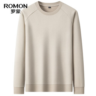Romon threaded round neck sweatshirt for men, loose, casual, simple and versatile for young and middle-aged people, comfortable and breathable long-sleeved inner layering shirt mituo m (170) (recommended 100-120 jin jin equals 0.5 kg)