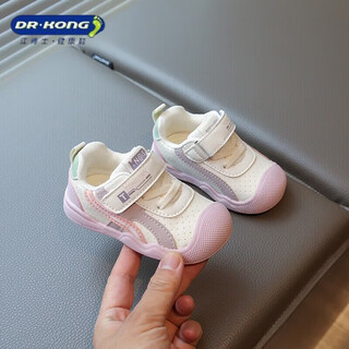 Dr. kong (dr kong) infant and toddler shoes for boys, new leather soft sole, non-slip, waterproof, sports functional shoes for girls, pink, label cut and removed from cabinet, 12.5 cm inner length