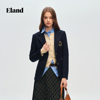 ELANDEland衣恋西装女翻领收腰 外套EEJKG12E01 藏青色 160