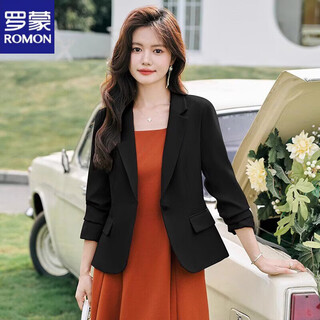 Romon suit dress suit for women 2026 new spring and autumn high-end sleeveless vest suspender skirt bottoming skirt two-piece set gdx1560 black suit s