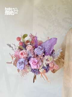 Wisteria rose eternal bouquet emperor flower austin eternal rose real flower dried flower high-end home flower arrangement gift medium bouquet fan-shaped single side 35cm wide all immortal flowers