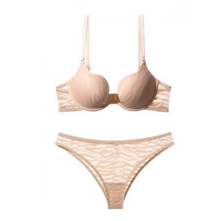 Victoria's secret victoria's secret sexy push-up underwear women's small breast revealing enlarging secondary breasts anti-sagging deep v bra set skin color set 70b 32_