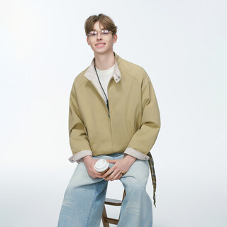 Dream madecleanfit plaid harrington jacket for men and women in spring and autumn boxy short wide coat black s