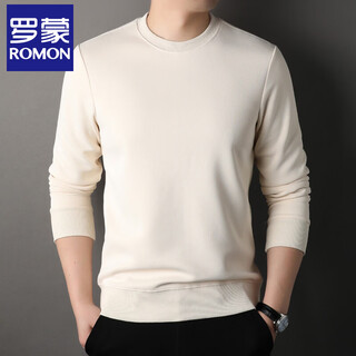 Romon long-sleeved sweatshirt for men 2026 spring and autumn round neck korean style casual basic t-shirt trendy solid color bottoming shirt