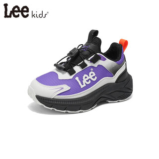 Lee children's shoes spring new children's dad shoes girls versatile thick-soled running shoes boys x0099 purple 30 recommended foot length 191mm