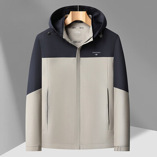 K-boxing brand 2026 spring and autumn thin removable hood men's jacket young and middle-aged men's casual jacket khaki m 170