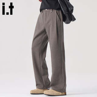 Chocoolate it old money style drapey casual pants for men 2026 new summer design loose straight trousers gray 34 recommended 150jin jin is equal to 0.5kg -160jin jin is equal to 0.5kg