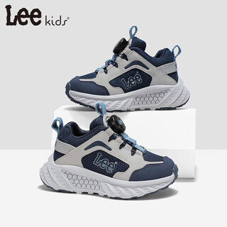 Lee children's shoes spring new children's mesh sports shoes girls fashion casual shoes students non-slip running shoes for boys and girls dark blue gray 26 recommended foot length 156mm