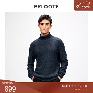 Brloote cardigan men's autumn and winter business casual turtleneck sweater pullover sweater for men black gray 165/88a