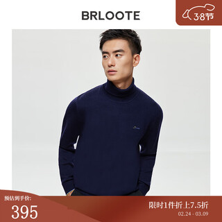 Brloote turtleneck cardigan men's embroidered simple comfortable warm sweater sweater winter clothes navy 165/88a