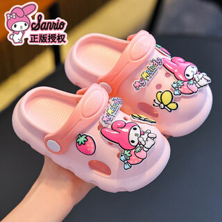 Benbenzig sanrio children's slippers feel like stepping on poop, girls' summer cartoon cute non-slip indoor bathing soft-soled slippers, pink melody 12 150 (inner length 14.5cm, suitable for feet 13.5cm)