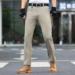 Pierre cardin 2026 new summer thin men's straight casual pants daily commuting large size 3313-khaki regular 28 160-175 weight 90-105