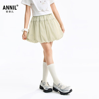 Annil children's clothing girls full-waist woven short skirt 2026 summer new style chunshan apricot 150