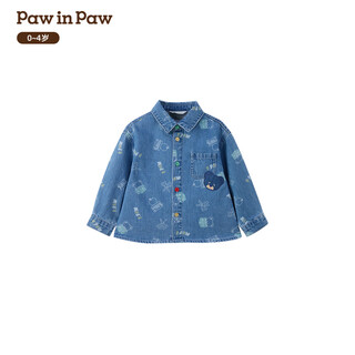 Pawinpaw cartoon bear children's clothing 26 spring new baby boy denim shirt jacket