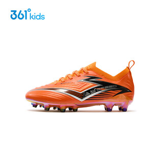 361 children's football shoes boys' wear-resistant sports shoes 2026 summer new anti-slip spikes for middle and large children electric orange/carbon black 33