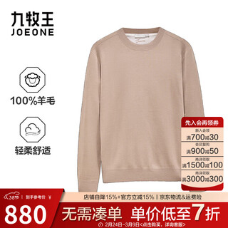 Jiumuwang shopping mall same style 100% wool men's wool sweater men's 25 spring and winter new style comfortable soft wool interior slim version + khaki + ck1e50122 s 165/88a(46)