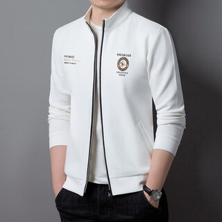 K-boxing men's cardigan sweatshirt men's stand collar business sports casual jacket autumn and winter thickened outdoor simple embroidered men's top m/48 recommended (90-115) jin jin is equal to 0.5 kg m ql-755204-gray velvet