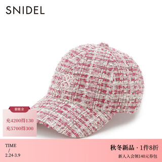 Snidel2025 automne et hiver nouveau décontracté polyvalent tweed brodé casquette de baseball casquette à visière swgh254692 rose taille unique