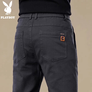Playboy (playboy) casual pants men's spring and summer loose straight pants men's pants business fashion men's long pants gray thin section 36