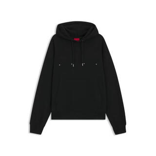 Boss men's sweatshirt, warm and comfortable cotton hooded daily casual jacket, simple black, one size fits all | large