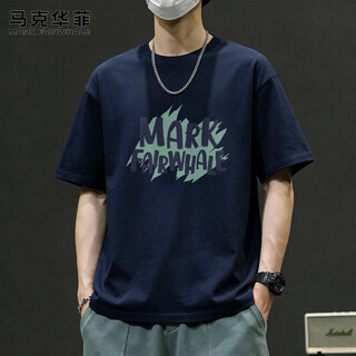 Mark huafei pure cotton short-sleeved t-shirt men's 2026 new summer american retro t-shirt men's loose and versatile men's half-sleeve