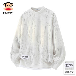 Paul frank american tie-dye sweatshirt men's spring and autumn new loose casual long-sleeved top white xl