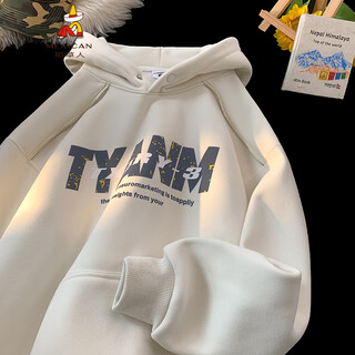 Scarecrow american high street brand letter printed hooded sweatshirt for men spring and autumn new loose casual zipper jacket off-white regular 25331 m