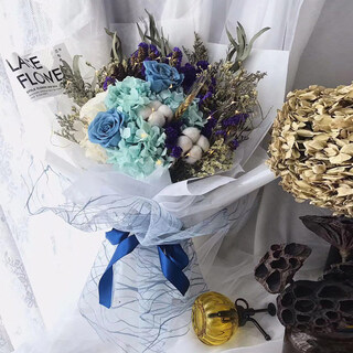 Korean-style pink rose everlasting flower dried flower bouquet for best friend’s birthday gift mother’s day gift box girlfriend shanghai blue rose everlasting flower large hand holding nearly 60cm high