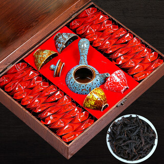 Tea gift colored porcelain tea set 2021 new tea wuyi rock tea dahongpao oolong tea small packaging tea gift box 300 randomly delivered