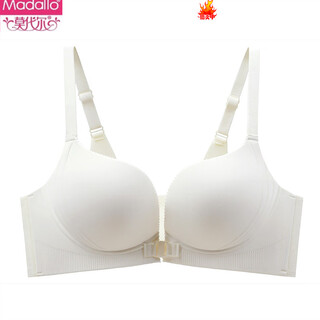 Modal front-button underwear for women with small breasts gathered and enlarged 2026 new style breast-retracting anti-sagging seamless bra beautiful back bra champagne color 75a 34b