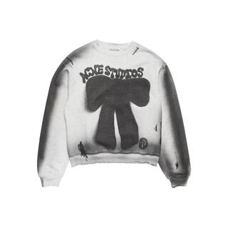 Acne studios men's sweatshirt warm and comfortable cotton organic daily casual top trendy street 26 spring and summer new style gray one size | l/m