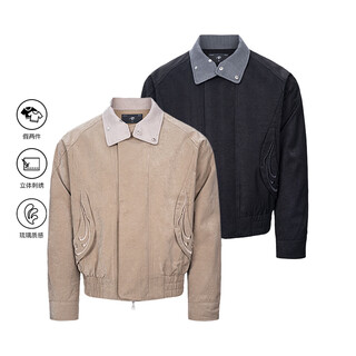 Catsstac fleeting houndstooth fake two-piece embroidered jacket black m