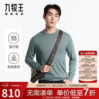 Jiumuwang shopping mall same style cardigan men's 25 spring and winter new round neck business casual men's sweater with inner top slim version + medium green + jy1d40227 s 165/88a(46)
