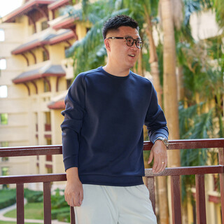 Rosure s denzel 261001021 dream love clothes_round neck sweatshirt nude slim men's classic versatile casual top navy blue one size 48