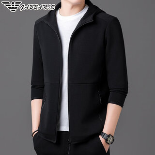 Armani (armani) men's casual sports suit autumn and winter new thickened warm stand-up collar cardigan sweatshirt two-piece set ga/2320 black (hooded single-piece top) m 170/88a