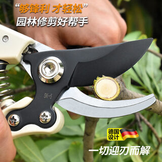 Mvvwvv german fine craft garden special scissors for pruning branches, garden powerful sk5 fruit tree pruning scissors, flowers and trees to cut thick branches, professional rubber-coated black blade thick branch scissors with scissors set