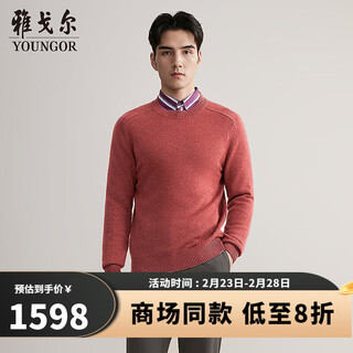 Youngor sweater men's 2025 autumn and winter young men's long-sleeved sweater yyhw635278oya red yyhw635278oya m 100cm (recommended 125-145jin jin equals 0.5 kg)