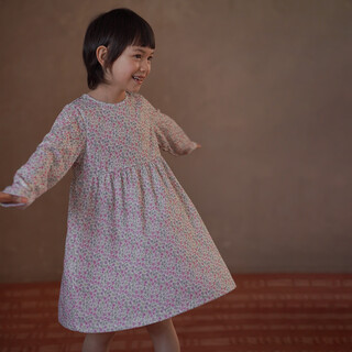 Haqi children's clothing spring and autumn children's long sleeve dress sweet floral girls mid-length skirt girls spring clothing 2026 new floral 110