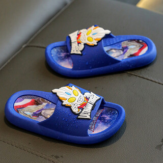 Ukuhpk children's slippers summer ultraman boys anti-slip indoor home cute slippers for large, medium and small children warehouse 1 teliga blue 26 27 feet length 15.5cm about 3 and a half years old