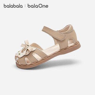 Balaone children's shoes children's sandals girls 2026 summer new literary and national style casual shoes khaki 50601 23 (foot length 13.8-14.2/inner length 15.1)