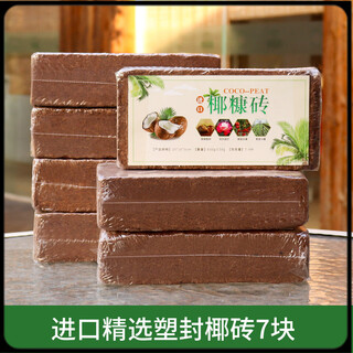 Flower soil coconut brick nutritious soil universal flower and vegetable desalination flower soil brick large turtle crawling pet mat potted plant imported 7 hardcover plastic sealed coconut bricks 650 50g