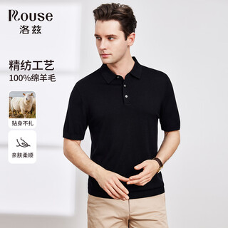 Loz 100% worsted sheep wool 2026 new summer short-sleeved wool t-shirt skin-friendly and soft casual sweater