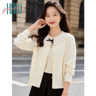 Halo queen knitted cardigan women's french lace college style bow versatile cardigan h51z021