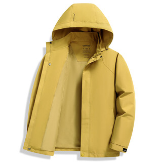K-boxing men's spring and autumn new removable hood outdoor jacket men's casual jacket trendy jacket men's lemon yellow l 175