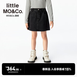 Little mo&co. show same style little moco children's clothing 26 new girls imitation hot diamond denim skirt short skirt parent-child denim black 165 165/67