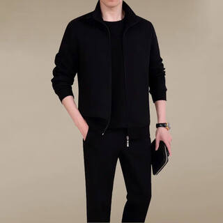 K-boxing high quality men's sports suit spring and autumn loose middle-aged casual sweatshirt running sportswear dad's three-piece set black spring and autumn two-piece set m 80-110jin jin is equal to 0.5 kg