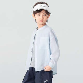 Duojia boys casual shirt summer small stand collar children's lightweight breathable jacket simple high-end versatile children's clothing top