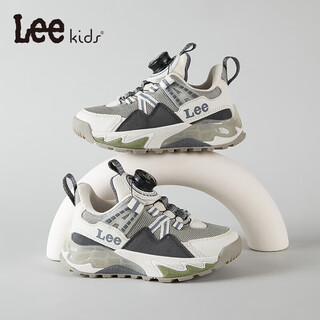 Lee children's shoes spring children's sports shoes boys swivel buckle casual running shoes non-slip dad shoes girls 50% off green gray 28 recommended foot length 164-169mm