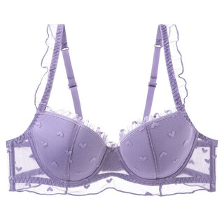 Victoria's secret purple sexy underwear women's pure desire thin lace soft wire wire big breast reducing large size bra set purple single piece 70b 32/70b