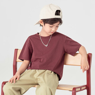 Duojia simple solid color durable basic boys t-shirt 2026 summer loose breathable stretch cotton children's short sleeve